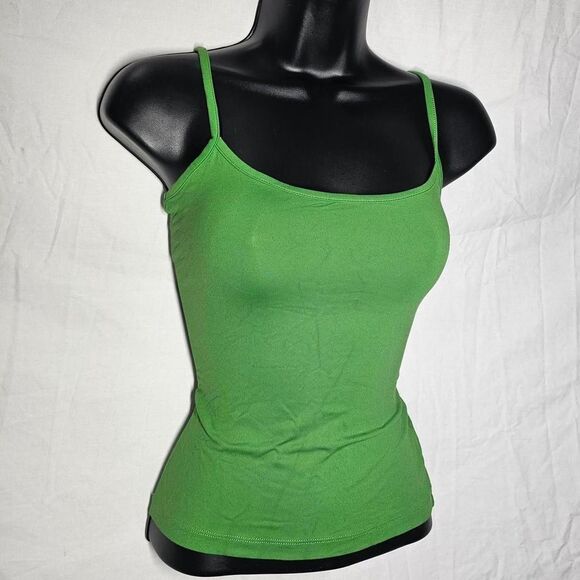 Vintage y2k 2000s green stretchy form fit tank top - Picture 1 of 5